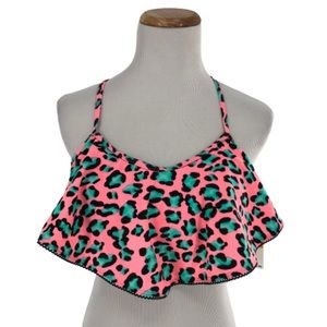 Betsey Johnson Pink Leopard Bikini Top